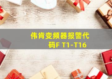 伟肯变频器报警代码F T1-T16